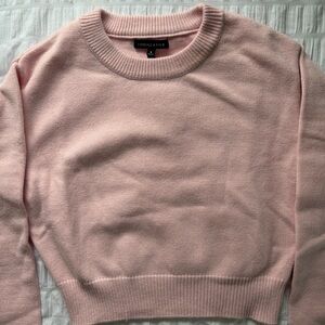 Pink Crew Neck Sweater Soft Knit